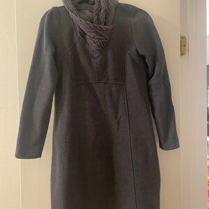 Prana sweatshirt hoodie dress in Dark Gray